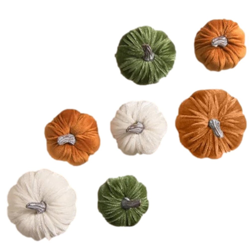 Bethany Lowe Elegant Velvet Fall Pumpkins S7